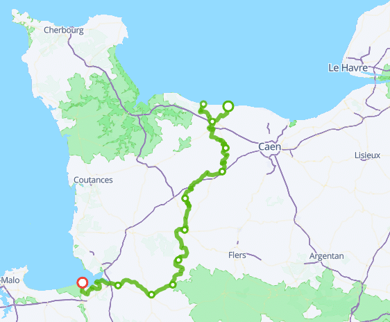 itinéraire vélo Dday Mont Saint Michel